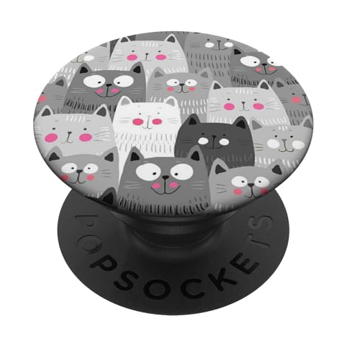 IPKaKa Pop Sockets Griffständer Katzen PopSockets Klebender PopGrip für Smartphones und Tablets (Schwarz) IPKaKa Pop Sockets Griffständer Katzen PopSockets Klebender PopGrip für Smartphones und Tablets (Schwarz) von IPKaKa