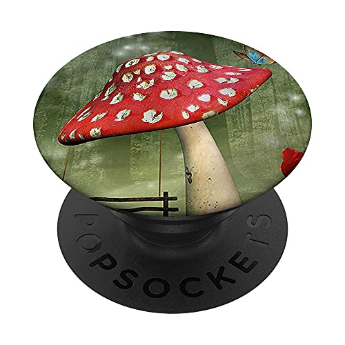 Pop Sockets Grip Stand Rote Pilze PopSockets PopGrip: Ausziehbarer Sockel und Griff für Handys/Tablets mit Tauschbarem Top von IPKaKa