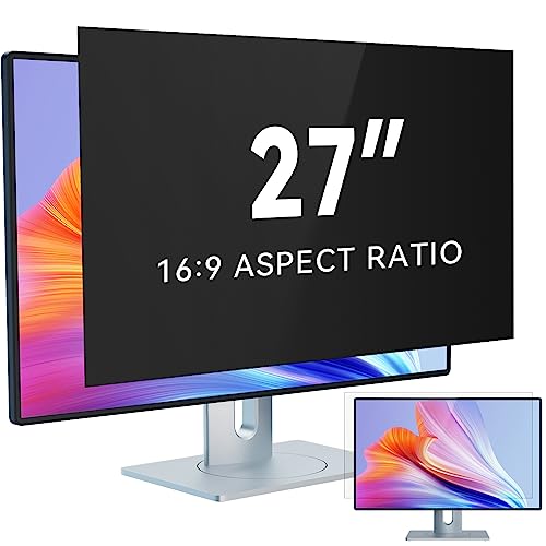 IPROKKO 27 Zoll Computer Sichtschutzfolie for 16:9 Monitor, Abnehmbarer Sichtschutz Anti Blaulicht Blendschutz Blickschutzfolie Displayschutz Blickschutzfilter für 27zoll Hp Dell Acer Lenovo Asus von IPROKKO
