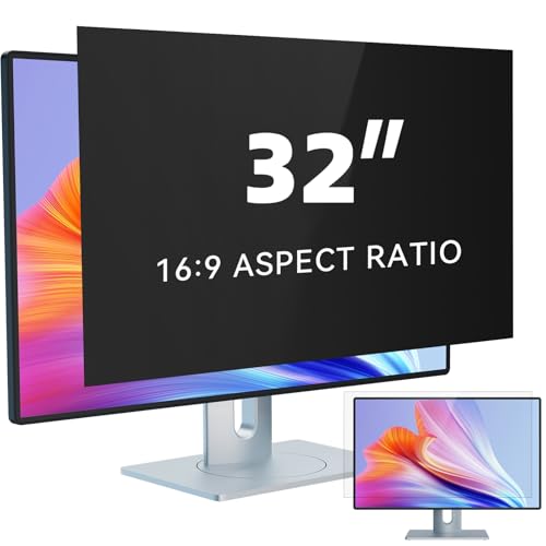 IPROKKO 32 Zoll Computer Sichtschutzfolie for 16:9 Monitor, Abnehmbarer Sichtschutz Anti Blaulicht Blendschutz Blickschutzfolie Displayschutz Blickschutzfilter für 32zoll Hp Dell Acer Lenovo Asus von IPROKKO