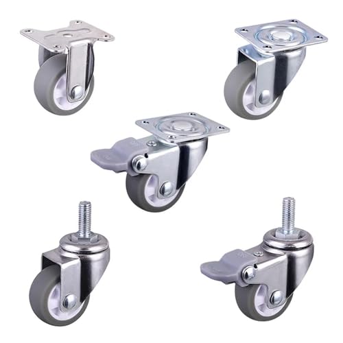 4-teilige Rollen, 1,25 Zoll, graue TPE-Schraubenrolle, M6-Laufrad, Durchmesser 32 mm, Haushalts-Universalrad 4-teilige Rollen, 1,25 Zoll, graue TPE-Schraubenrolle, M6-Laufrad, Durchmesser 32 mm, Haushalts-Universalrad von IPVXNNFW