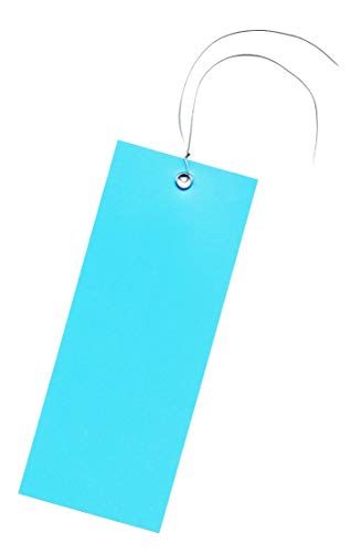 200 blaue Hängeetiketten - Warenanhänger: Drahtanhänger aus Kunststoff mit Draht - 60x140mm - Farbe wählbar - Staffelpreise auf Amazon Business ab 3, 6, 11 VE von IQM TOOLS