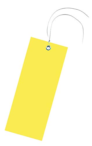 200 gelbe Hängeetiketten - Warenanhänger: Drahtanhänger aus Kunststoff mit Draht - 50x120mm - Farbe wählbar - Staffelpreise auf Amazon Business ab 3, 6, 11 VE von IQM TOOLS