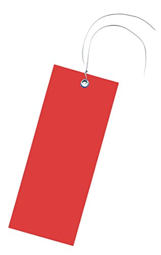 200 rote Hängeetiketten - Warenanhänger: Drahtanhänger aus Kunststoff mit Draht - 50x120mm - Farbe wählbar - Staffelpreise auf Amazon Business ab 3, 6, 11 VE von IQM TOOLS