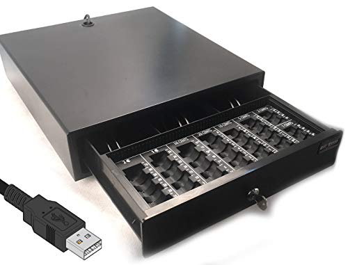 MINI USB-Kassenlade mit Münzbrett iQCash350MBU USB 35x40x10cm, Geldkassette Münzzählbrett von IQPOS