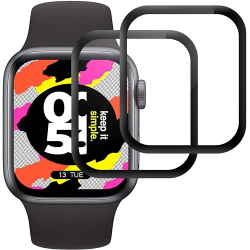 IQShield Panzer Schutz Glas für Apple Watch 44mm Series 6/SE/5/4, 2 Stück Panzer Schutzfolie, HD Klar Displayschutz, Anti-Fingerprint, Blasenfest Installation Glasfolie, Anti-Kratzen Panzerfolie von IQShield