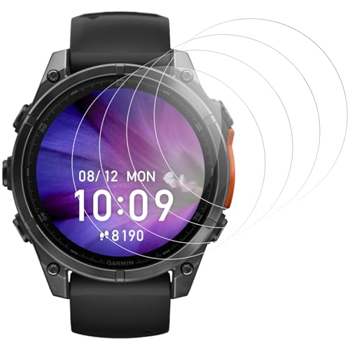 Panzer Schutz Glas Kompatibel mit Garmin Fenix 8 47mm, High Definition Panzer Schutzfolie, Runde Kante Displayschutz, Touch Sensitive, Blasenfest Installation, Anti-Kratzer Panzerfolie - 4 Stück Panzer Schutz Glas Kompatibel mit Garmin Fenix 8 47mm, High Definition Panzer Schutzfolie, Runde Kante Displayschutz, Touch Sensitive, Blasenfest Installation, Anti-Kratzer Panzerfolie - 4 Stück von IQShield