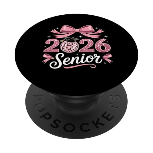 Abschlussfeier Discokugel Rosa Schleife Geschenk 2026 PopSockets Klebender PopGrip von IQTEE