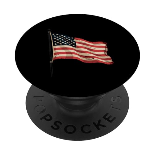 Amerikanische Flagge, winkend, USA, Pride, patriotisches Geschenk zum 4. Juli PopSockets Klebender PopGrip von IQTEE
