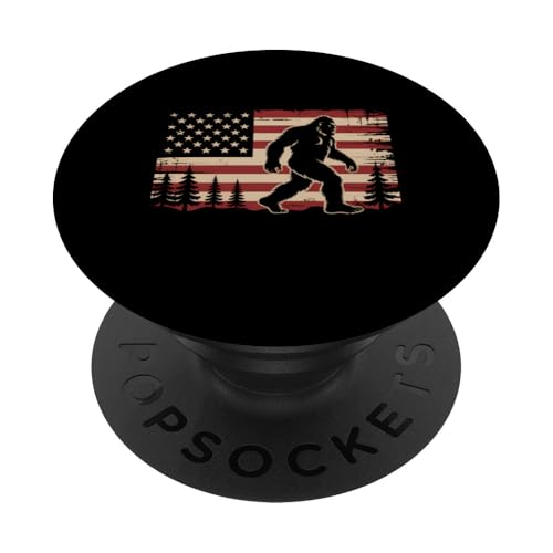 Bigfoot Amerikanische Flagge Sasquatch 4. Juli Geschenk USA PopSockets Klebender PopGrip von IQTEE