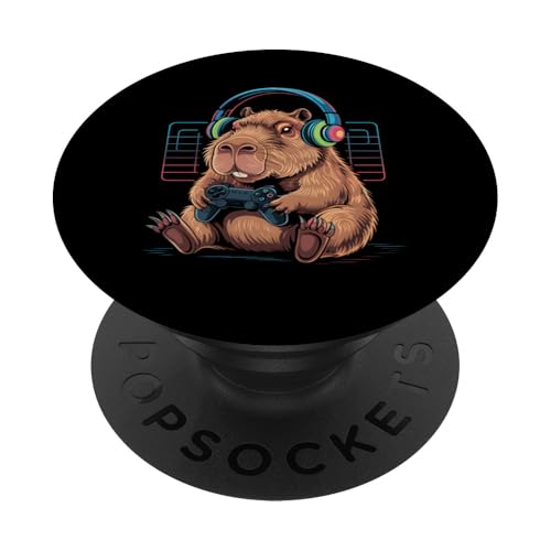 Capybara Gamer Video Game Controller Retro Gaming Kopfhörer PopSockets Klebender PopGrip Capybara Gamer Video Game Controller Retro Gaming Kopfhörer PopSockets Klebender PopGrip von IQTEE