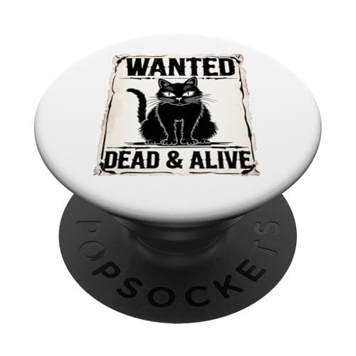 Cat Wanted Alive Lustiges Halloween-Kostüm PopSockets Klebender PopGrip von IQTEE