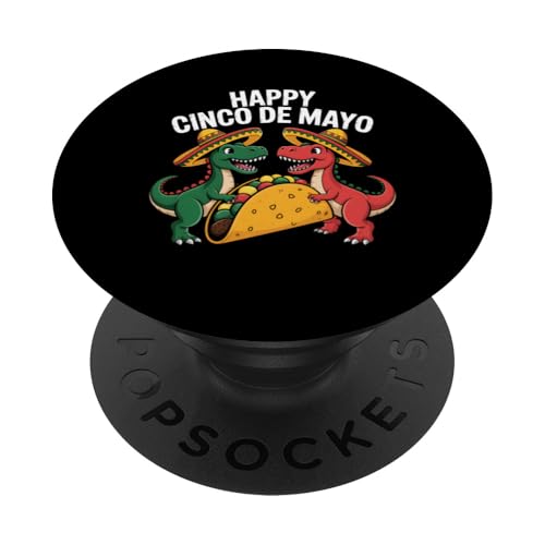 Cinco De Mayo Lustiger Taco-Dinosaurier, TRex, mexikanisches Fiesta-Geschenk PopSockets Klebender PopGrip Cinco De Mayo Lustiger Taco-Dinosaurier, TRex, mexikanisches Fiesta-Geschenk PopSockets Klebender PopGrip von IQTEE