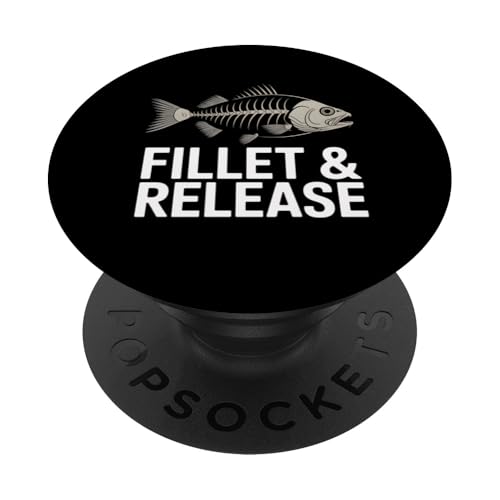 Fischerfilet-Freigabe Lustiges Anglerfisch Geschenk PopSockets Klebender PopGrip von IQTEE