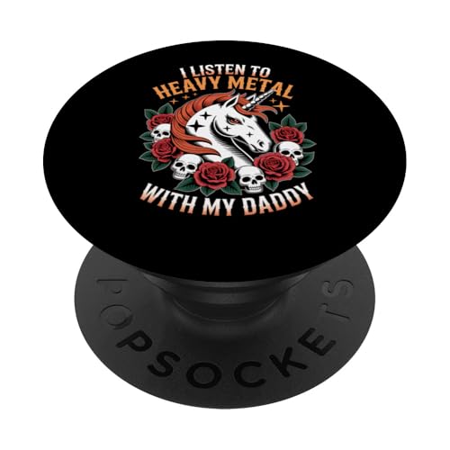 Heavy Unicorn Dad Hör Heavy With My PopSockets Klebender PopGrip von IQTEE