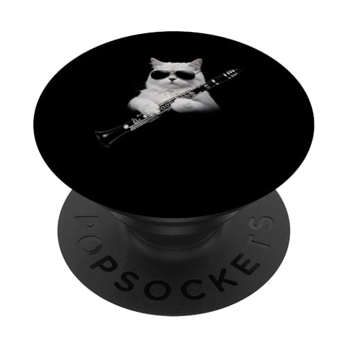 Katze spielt Klarinette Musiker Orchester Band Cute Kitty PopSockets Klebender PopGrip Katze spielt Klarinette Musiker Orchester Band Cute Kitty PopSockets Klebender PopGrip von IQTEE