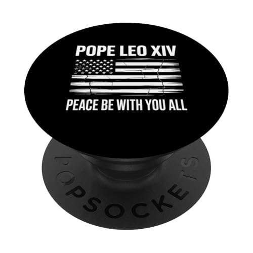 Papst Leo XIV Amerikanische Flagge Christian USA Geschenk PopSockets Klebender PopGrip Papst Leo XIV Amerikanische Flagge Christian USA Geschenk PopSockets Klebender PopGrip von IQTEE
