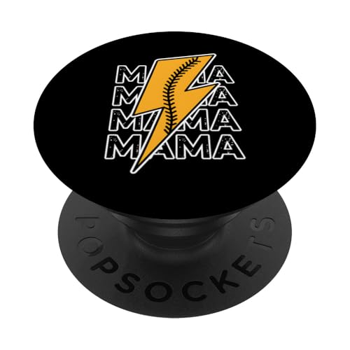 Softball Mama Lightning-Grafik, niedliches Geschenk im Distressed-Design PopSockets Klebender PopGrip von IQTEE