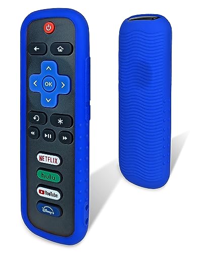 Schutzhülle für Roku Remote - Umweltfreundliches Silikonmaterial, sturzsicher, staubdicht, waschbar, kompatibel mit den meisten Modellen von Roku Voice Remote Skin, Roku TV Remote Case (Blau) von IRAINSUN
