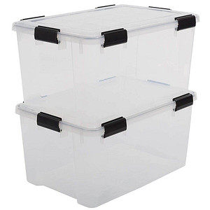 2 IRIS Ohyama Water Proof Aufbewahrungsboxen 2x 50,0 l transparent, schwarz 39,0 x 59,0 x 29,0 cm 2 IRIS Ohyama Water Proof Aufbewahrungsboxen 2x 50,0 l transparent, schwarz 39,0 x 59,0 x 29,0 cm von IRIS Ohyama