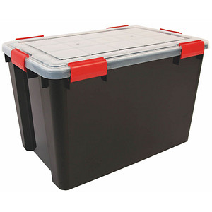 IRIS Ohyama AT-LD BkR/C/D.Red Aufbewahrungsbox 70,0 l schwarz, transparent, rot 29,0 x 59,0 x 38,0 cm von IRIS Ohyama