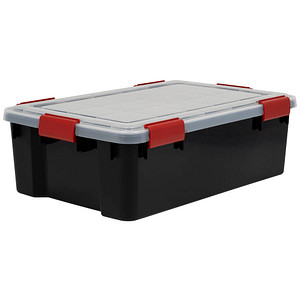IRIS Ohyama AT-LS BkR/C/D.Red Aufbewahrungsbox 30,0 l schwarz, transparent, rot 29,0 x 39,0 x 19,1 cm von IRIS Ohyama