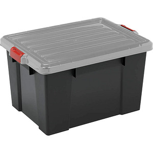 IRIS Ohyama DIY SK-210 Aufbewahrungsbox 21,0 l schwarz, grau, rot 29,7 x 46,0 x 25,7 cm von IRIS Ohyama