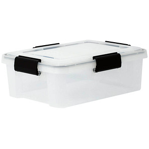 IRIS Ohyama Water Proof Aufbewahrungsbox 10,0 l transparent, schwarz 29,0 x 39,0 x 14,6 cm von IRIS Ohyama