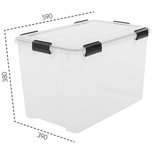 IRIS Ohyama Water Proof Aufbewahrungsbox 70,0 l transparent, schwarz 39,0 x 59,0 x 38,0 cm von IRIS Ohyama