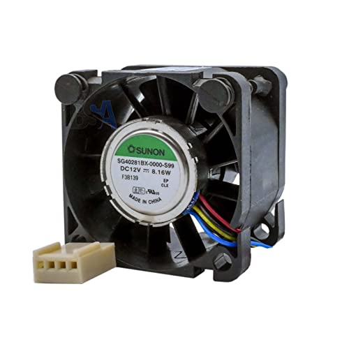 Lüfter 40 mm 12 V DC 40 x 28 mm SUNON SG40281BX-0000-S99 Ball Bearing 0.68A 8.16W 4 Drähte - 4 Pin Axial von IROX