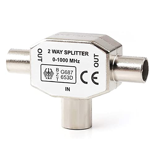 IRYNA TV-Antennensplitter 2-Wege, Koaxial, Stecker auf Stecker, T-F-Typ-Adapter, 1 Stück für Fernseher, VCR, DVD, Spielekonsole IRYNA TV-Antennensplitter 2-Wege, Koaxial, Stecker auf Stecker, T-F-Typ-Adapter, 1 Stück für Fernseher, VCR, DVD, Spielekonsole von IRYNA