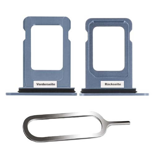 IS-TECK SIM-Kartenhalter Ersatz SIM-Tray Kompatibel mit iPhone 14 / Plus inklusive SIM-Nadel SIM-Kartensteckplatz (Blau) von IS-TECK