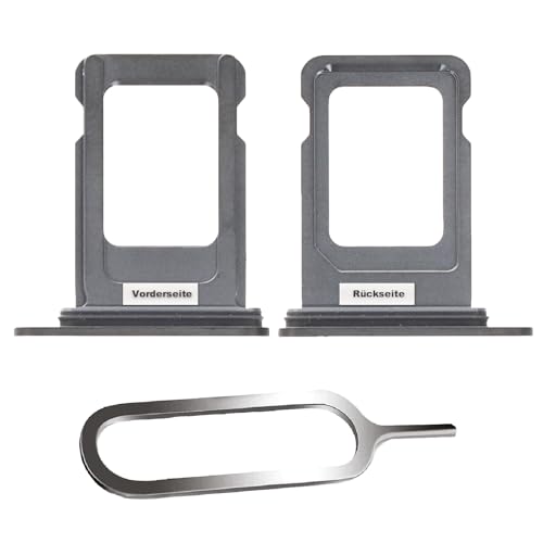 IS-TECK SIM-Kartenhalter Ersatz SIM-Tray Kompatibel mit iPhone 14 Pro/Max inklusive SIM-Nadel SIM-Kartensteckplatz (Space Schwarz) von IS-TECK