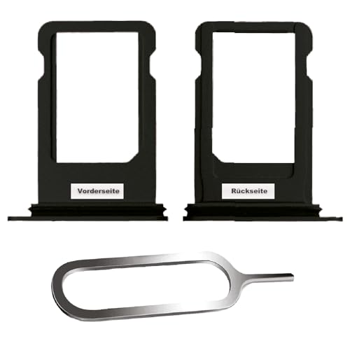 IS-TECK SIM-Kartenhalter Ersatz SIM-Tray Kompatibel mit iPhone 7 Plus inklusive SIM-Nadel SIM-Kartensteckplatz (Schwarz) von IS-TECK