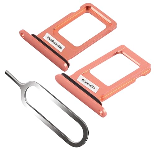 IS-TECK SIM-Kartenhalter Ersatz SIM-Tray Kompatibel mit iPhone XR inklusive SIM-Nadel SIM-Kartensteckplatz (Koralle) von IS-TECK