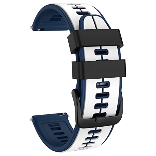 ISABAKE 22mm Silikon Armband für Garmin Vivoactive 4/Venu 2/Galaxy Watch 46mm,22mm Sport Weiches Silikon Uhrenarmband für Huawei Watch GT2/Gear S3 Frontier/S3 Classic/Ticwatch Pro S2/E2 von ISABAKE