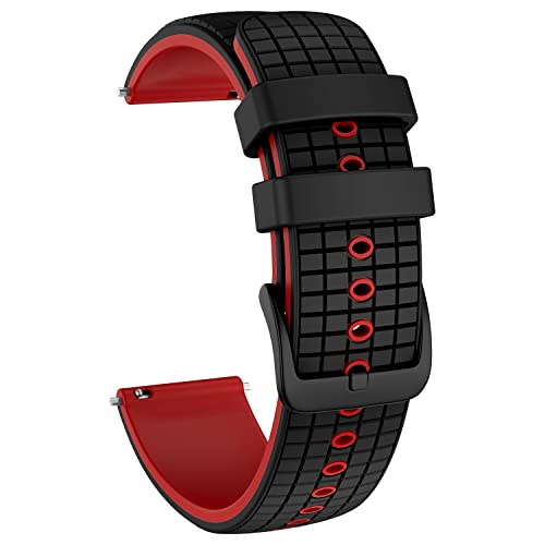 ISABAKE 22mm Sport Armband für Garmin Vivoactive 4/Venu 2/Galaxy Watch 46mm/Huawei Watch GT2/Gear S3 Frontier/S3 Classic/Ticwatch Pro S2/E2, 22mm Quick-Fit Weiches Silikon Uhrenarmband von ISABAKE
