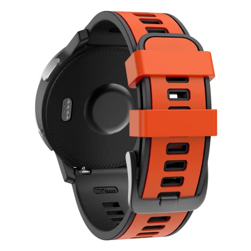 ISABAKE 22mm Weiches Silikon Armband für Garmin Vivoactive 4/Active/Samsung Galaxy Watch 46 mm/Gear S3,Quick Fit 22mm Sport Uhrenarmbänder für Samsung S3 Classic/Huawei Watch GT2/Ticwatch Pro S2/E2 von ISABAKE