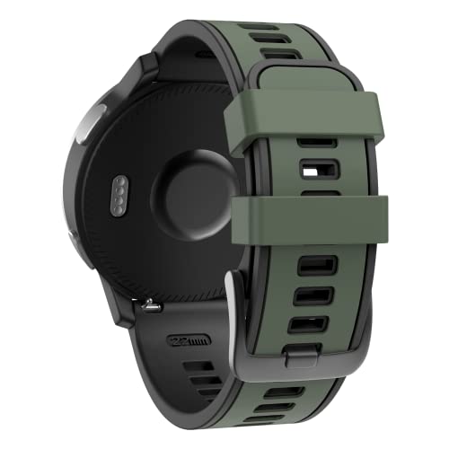 ISABAKE 22mm Weiches Silikon Armband für Garmin Vivoactive 4/Active/Samsung Galaxy Watch 46 mm/Gear S3,Quick Fit 22mm Sport Uhrenarmbänder für Samsung S3 Classic/Huawei Watch GT2/Ticwatch Pro S2/E2 von ISABAKE