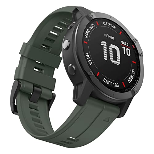 ISABAKE 26 mm weiches Silikon, Quickfit-Ersatzarmband für Garmin Fenix ​​5X / Fenix ​​7X / Fenix ​​5X Plus/Fenix ​​6X / Fenix ​​6X Pro/Fenix ​​3 / HR / D2 Delta PX Smartwatch-Band von ISABAKE