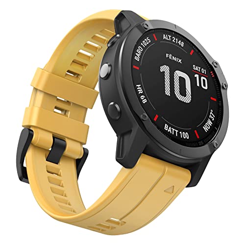 ISABAKE 26 mm weiches Silikon, Quickfit-Ersatzarmband für Garmin Fenix ​​5X / Fenix ​​7X / Fenix ​​5X Plus/Fenix ​​6X / Fenix ​​6X Pro/Fenix ​​3 / HR / D2 Delta PX Smartwatch-Band von ISABAKE