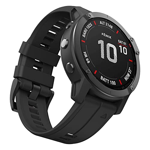 ISABAKE 26 mm weiches Silikon, Quickfit-Ersatzarmband für Garmin Fenix ​​5X / Fenix ​​7X / Fenix ​​5X Plus/Fenix ​​6X / Fenix ​​6X Pro/Fenix ​​3 / HR / D2 Delta PX Smartwatch-Band von ISABAKE