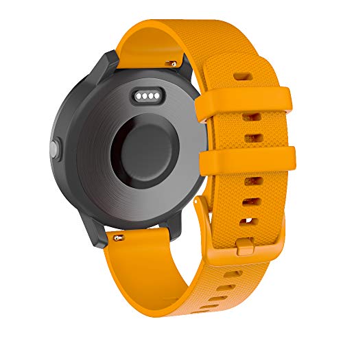 ISABAKE Armband für Garmin Vivoactive 3/3 Music/HR Quick-Fit Uhrenarmband für Forerunner 245 645 Music Galaxy Active 2 Schnellwechsel Breite Silikon Smartwatch Ersatzarmbänder 20mm (Bernstein Gelb) von ISABAKE