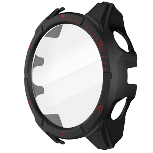 ISABAKE Hülle Kompatibel mit Garmin Fenix 8 47mm Solar Schutzhülle mit Tempered Glass Displayschutz,TPU Hülle Schutzfolie,Ultradünn Kratzfeste Schutzhülle von ISABAKE