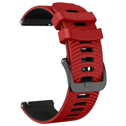 ISABAKE Silikon Armbänder kompatibel mit Garmin Vivoactive 4/Forerunner 255/Forerunner265/Venu 2 Armband, 22MM Sport Silikon Uhrenarmband für Garmin Venu 2/Galaxy Watch 46mm/Galaxy Watch 3 45mm von ISABAKE