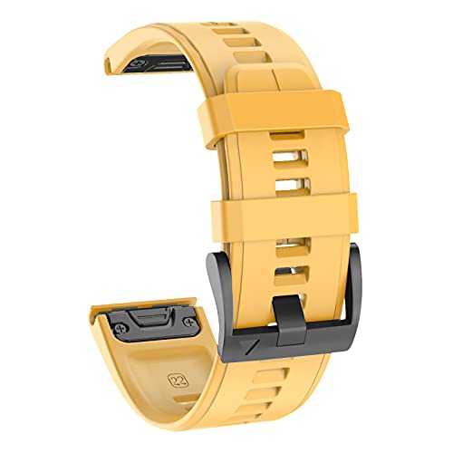 ISABAKE Silikon-Armband für Fenix 5/ Fenix 7/ Fenix 5 Plus/Fenix 6/Fenix 6 Pro/Forerunner 935/Approach S60/Quatix 5 Smartwatch-Band,22mm weiches Silikon-Armband, Quickfit Ersatz Sportarmband von ISABAKE