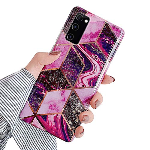 Kompatibel mit Samsung Galaxy S20 FE 5G Hülle,Glänzend Bling Glitzer Marmor Design Muster Schutzhülle Ultra Dünn Weiches TPU Silikon Gel Bumper Handyhülle Hülle Case für Galaxy S20 FE 5G,#5 von ISAKEN