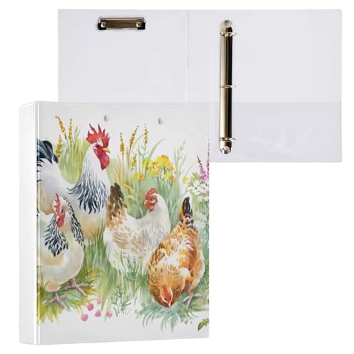 ISAOA Ordner mit Huhn und Hahn, mit 3 transparenten Innentaschen, 3,8 cm, 3,8 cm, 3,8 cm, 3,8 cm Ringbuch, für bis zu 200 Blatt, 27 x 32 cm, A4-Ringbuch für Büro, Schulbedarf ISAOA Ordner mit Huhn und Hahn, mit 3 transparenten Innentaschen, 3,8 cm, 3,8 cm, 3,8 cm, 3,8 cm Ringbuch, für bis zu 200 Blatt, 27 x 32 cm, A4-Ringbuch für Büro, Schulbedarf von ISAOA
