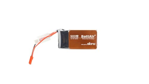 ISDT 7,4V Smart Lipo Akku 2S 900mAh 25C BattAir Rc Auto Batterie mit XT-60 Stecker Hobby Akkus mit Lipo-Tasche für RC Flugzeug Hubschrauber Plane Boot 1:10,Per Mobiltelefon Bedienbar(1PC) von ISDT