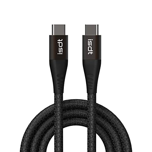 ISDT Nylon USB C zu USB C Kabel 100 W (1Pack 1.2M), PD 3.0 20V/3A PD Ladekabel USB C Schnellladekabel für Samsung Galaxy S22 / S21 / S20, Huawei P40 / P30, Google Pixel, OnePlus von ISDT